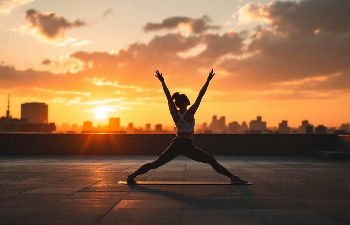 Morning stretch at sunrise