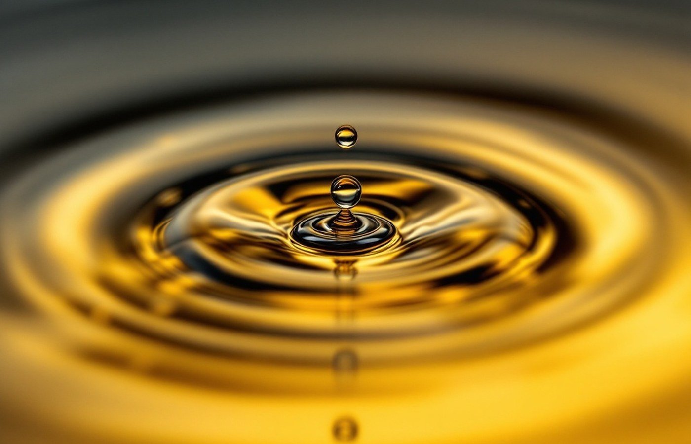 A single drop of oil on clear water